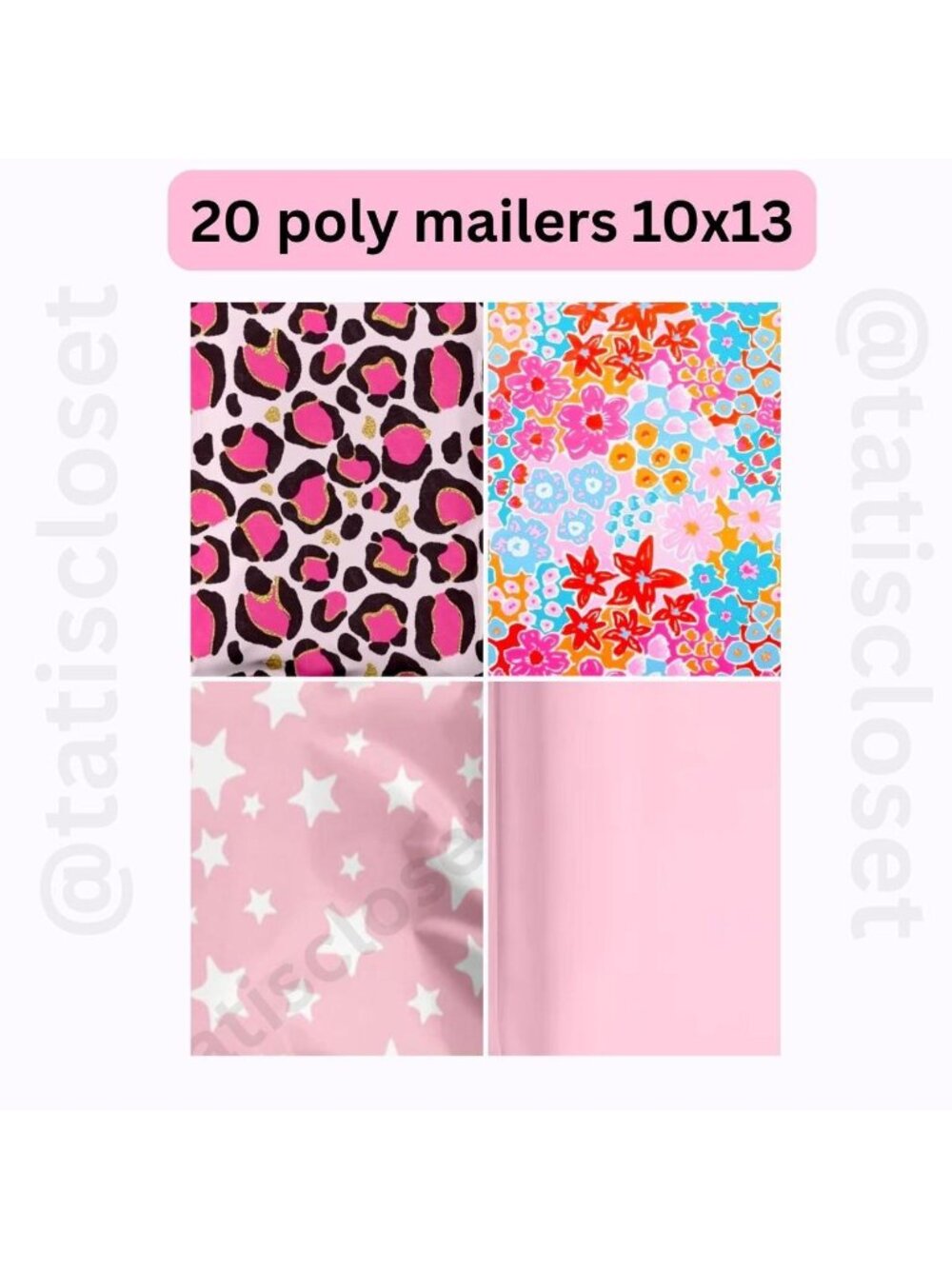 20 Assorted Print Poly Mailers size 10x13